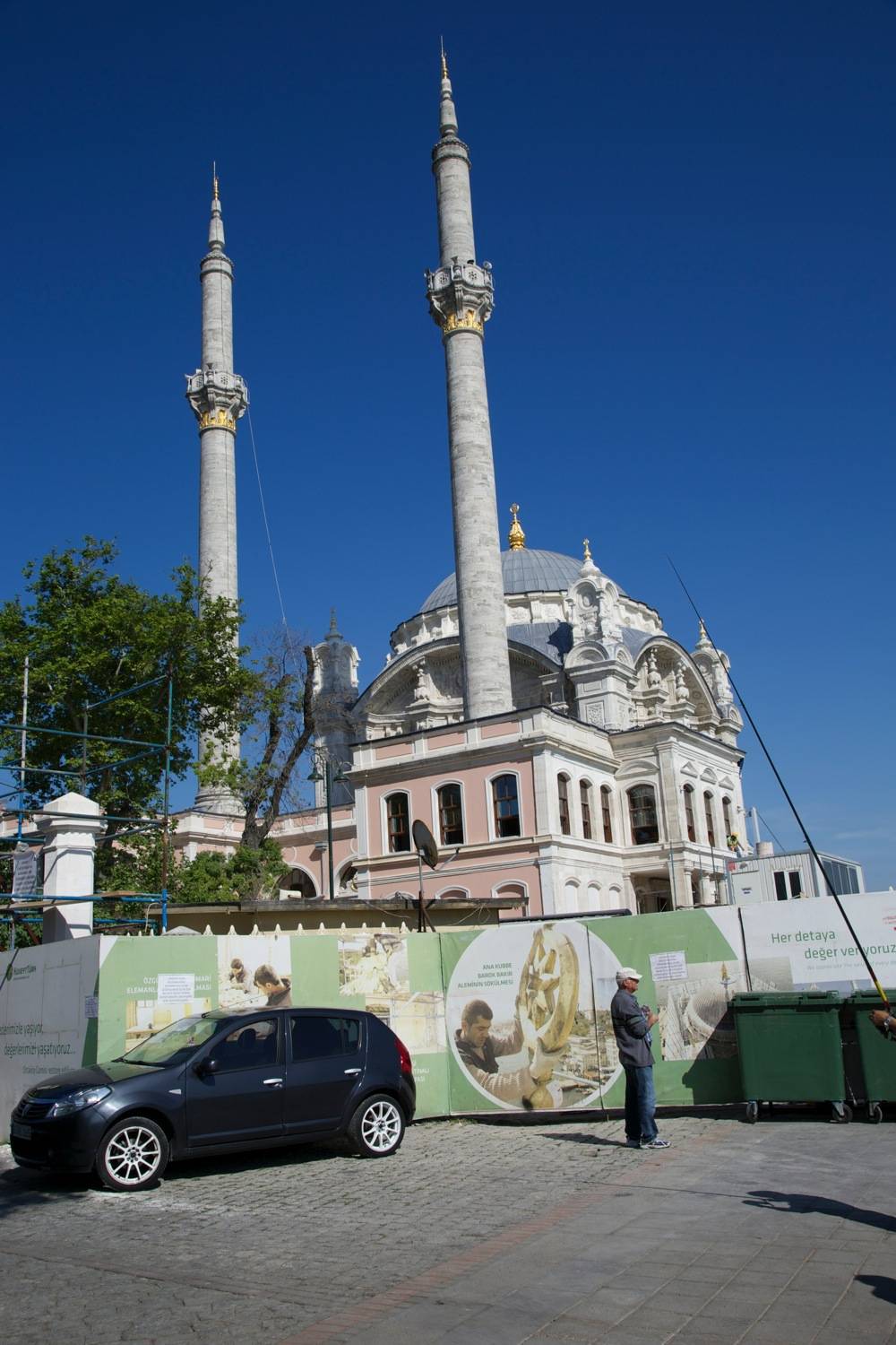 Exterior view showing some of the restoration work in progress