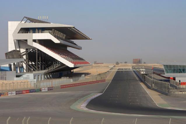 Grandstand and track view