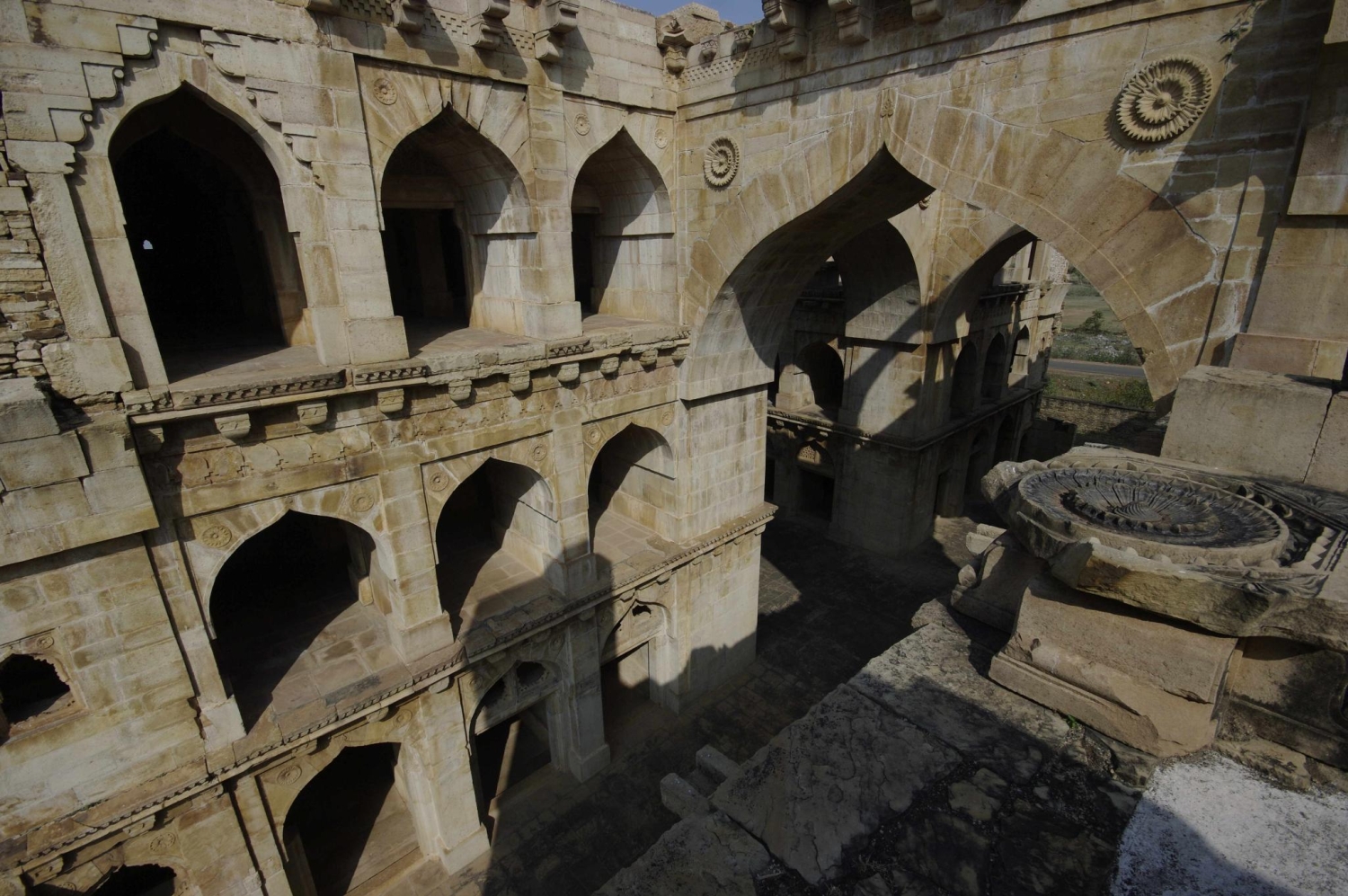 Elevated view within the palace