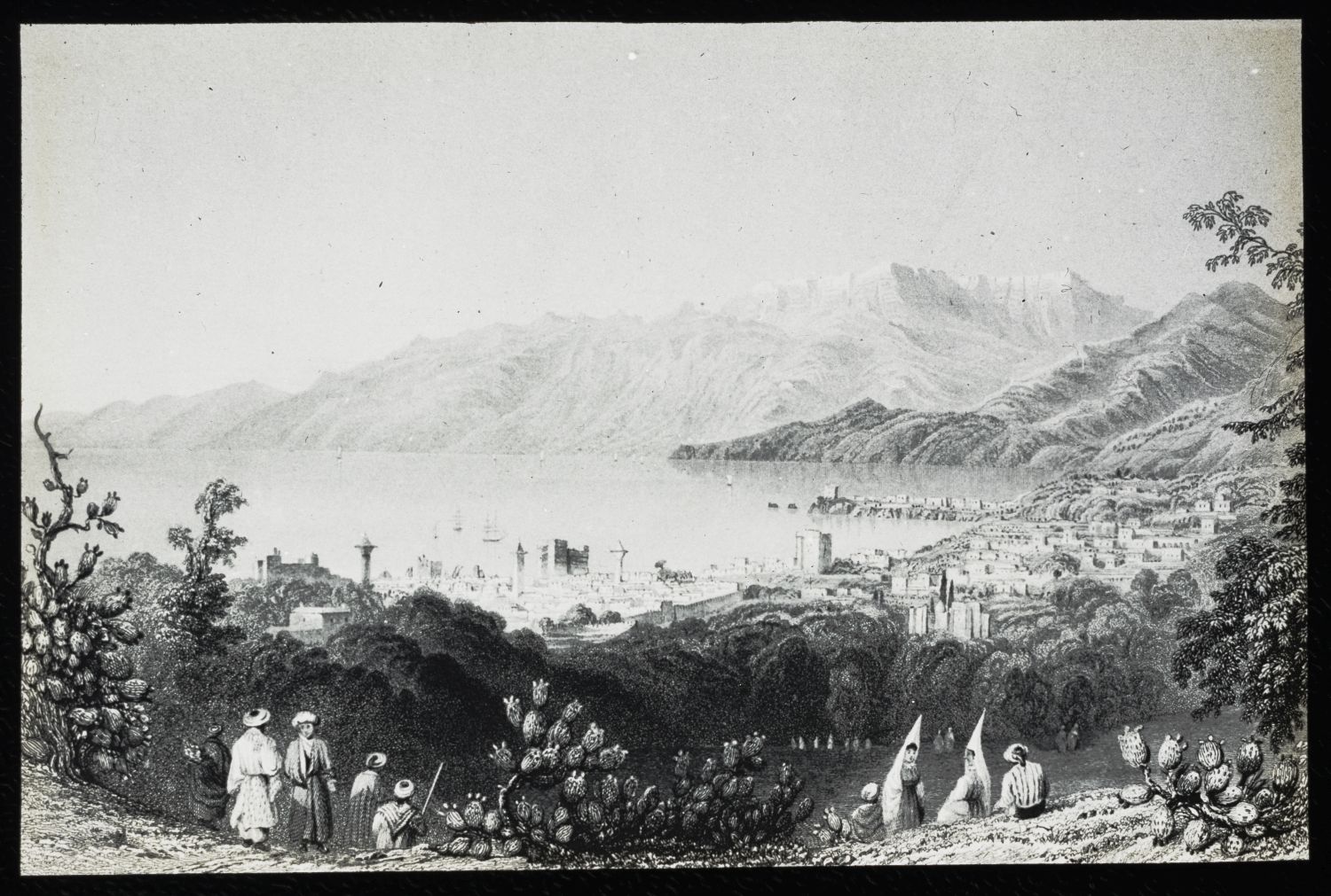 Drawing depicting view over Beirut, probably from nineteenth century.