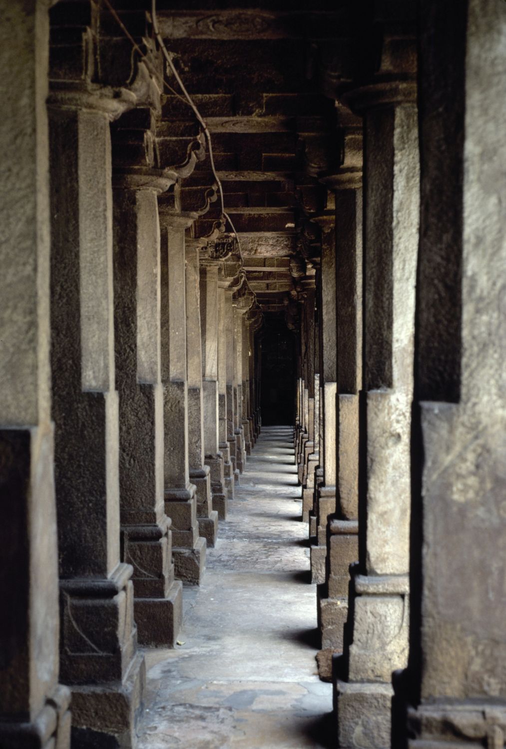View along aisle in prayer hall.