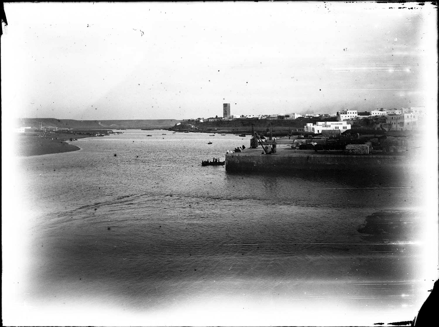 View of the Bou Regreg Port toward Jami' al-Hassan from the river