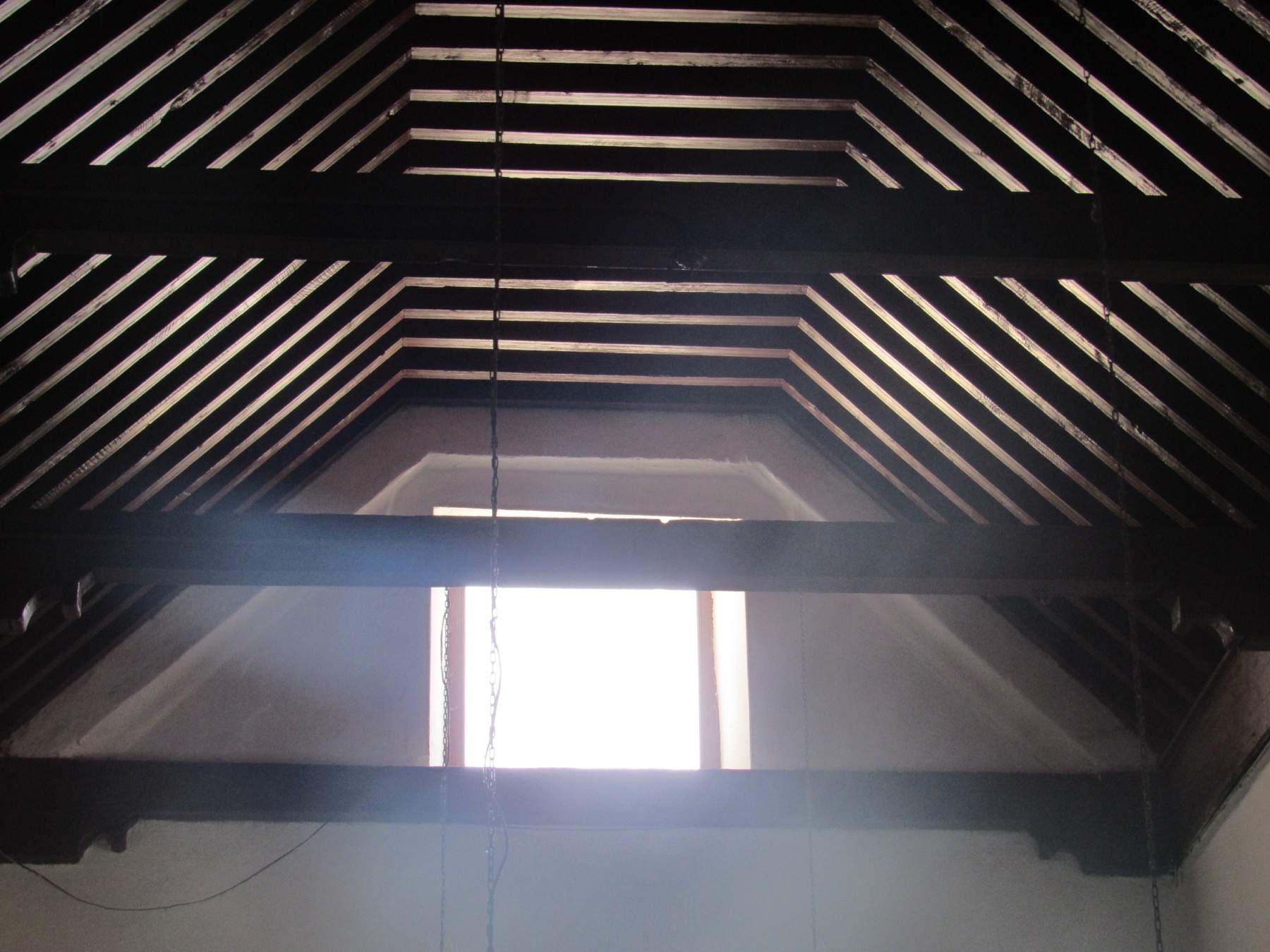 Interior view of ceiling and rafters