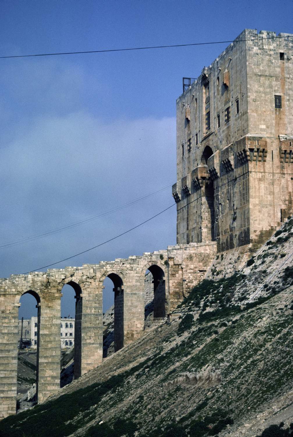 View of viaduct and upper tower from east.
