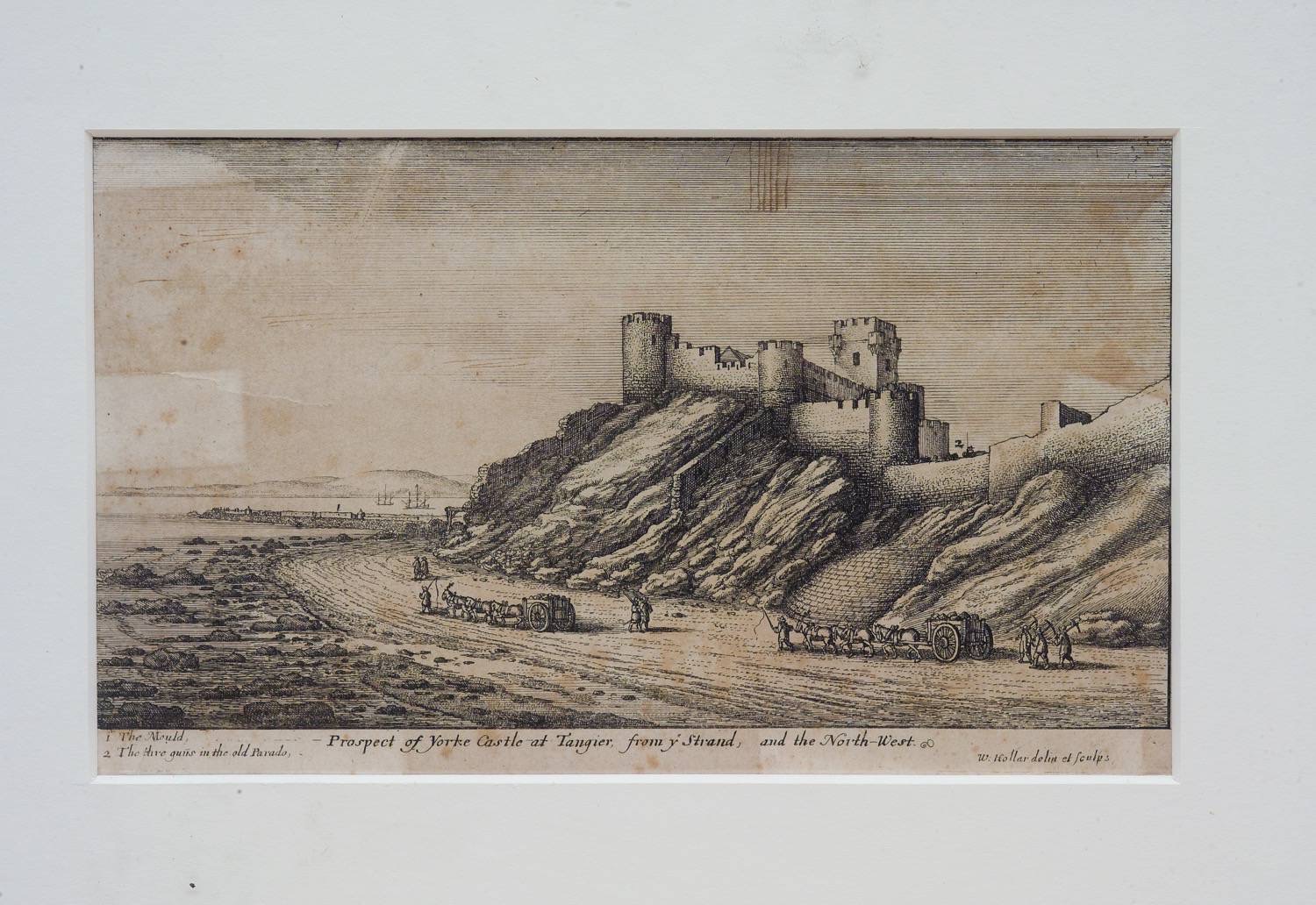 Qal'a al-Basha 'Ali Ibn 'Abd 'Allah al-Rifi - <p>Prospect of Yorke Castle at Tangier from ye Strand and the North-West</p>