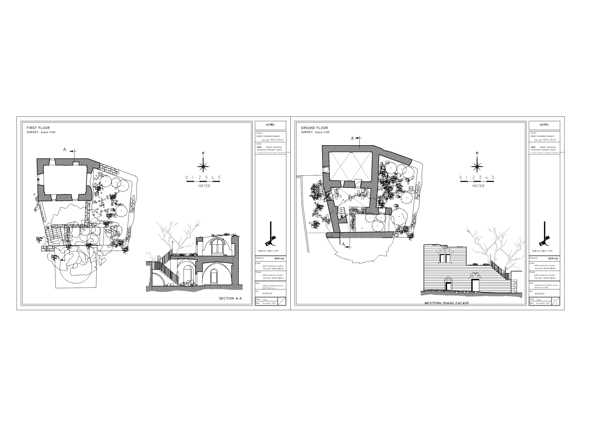 Children's Library Survey Drawings . CAD drawing converted to image file.