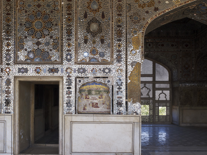 Lahore Fort Complex: Shish Mahal - Lahore Fort Complex, Shish Mahal, the grand dalaan, north wall, detail