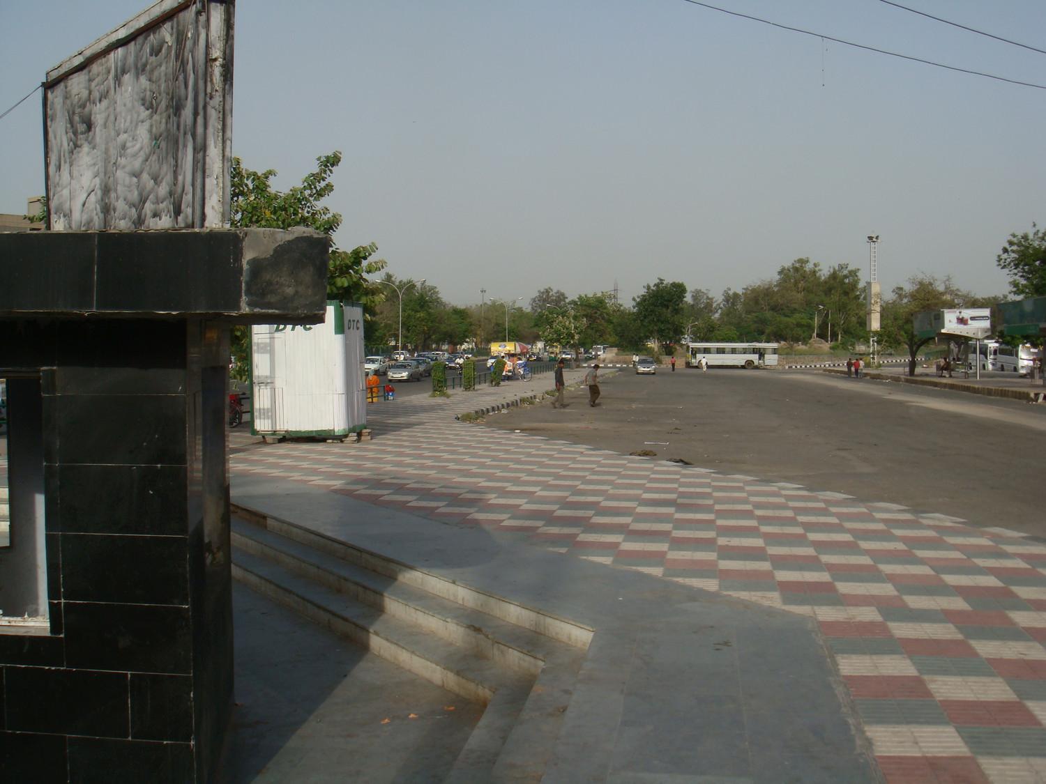 Before- view of bus Bay next to Bhairon Marg from subway side