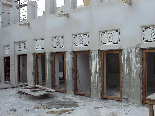 Courtyard view showing the renovation of the doors and the decorative gypsum elements