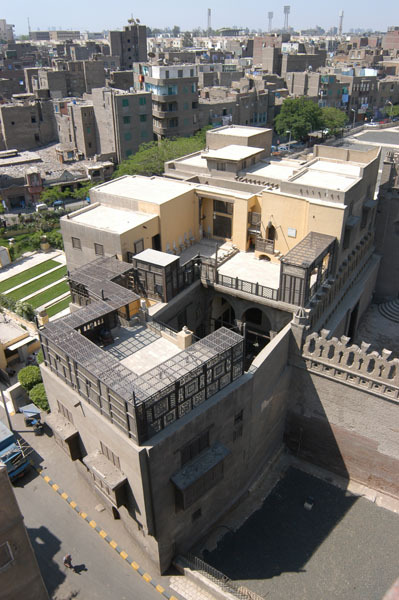Aerial view of restored roof terrace