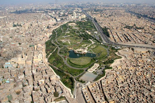 Al-Azhar Park - Aerial view