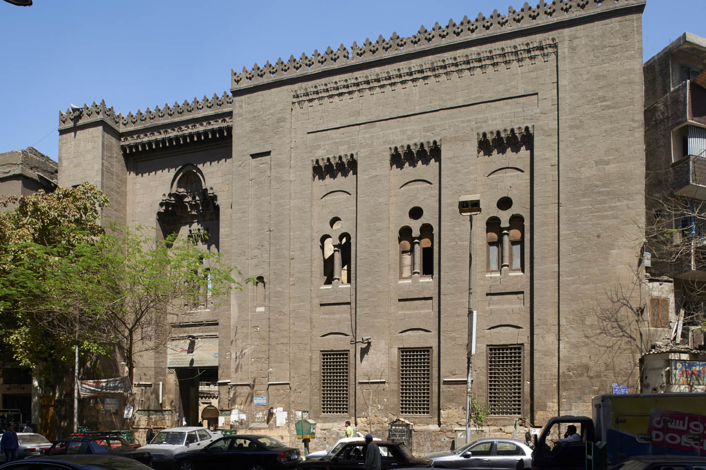 Exterior, facade of the mosque built by Abbas II on the site of Qawsun's mosque