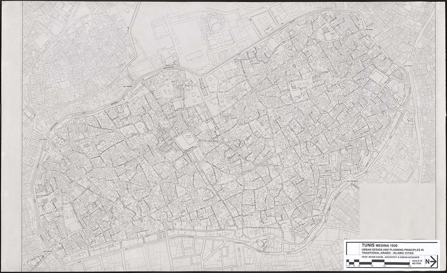 <p>Plan of the Tunis Medina in 1930</p>