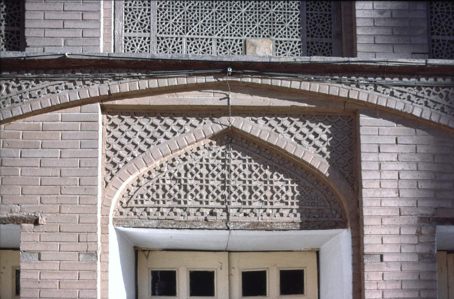 Private house in Julfa neighborhood of Isfahan, detail of carved decorations on facade