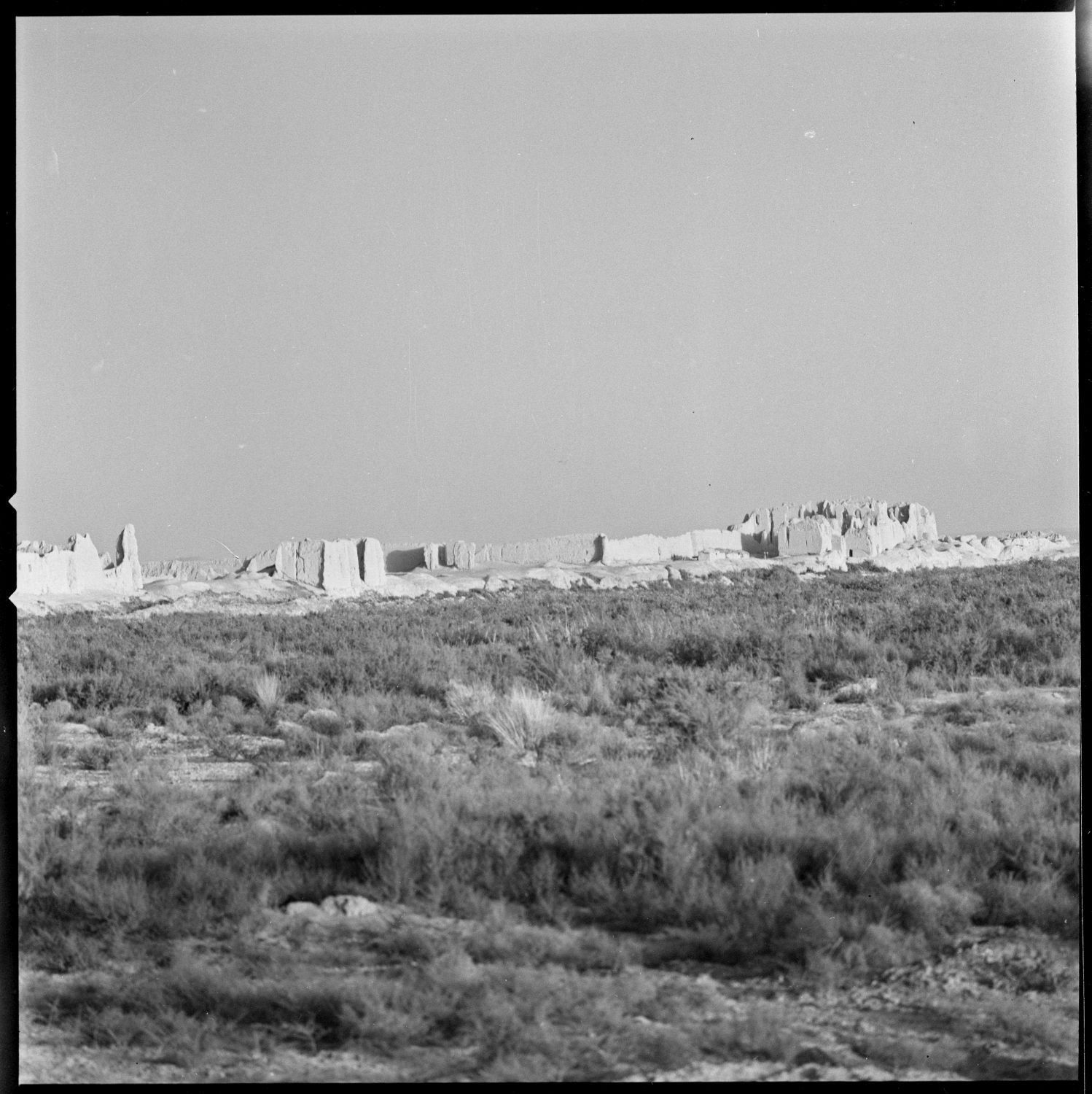 Distant view of ruins.
