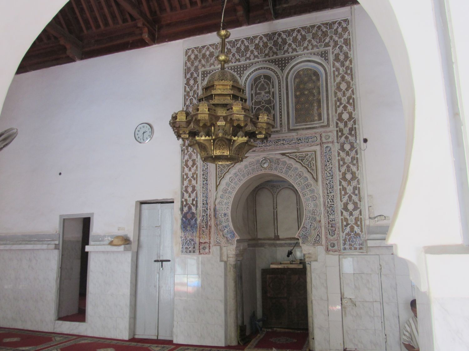 Interior view, prayer hall toward the mihrab