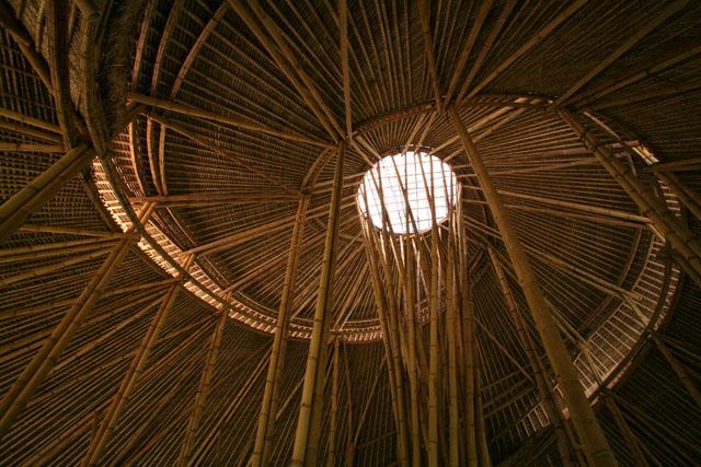 Bamboo structure roof of the Heart of School