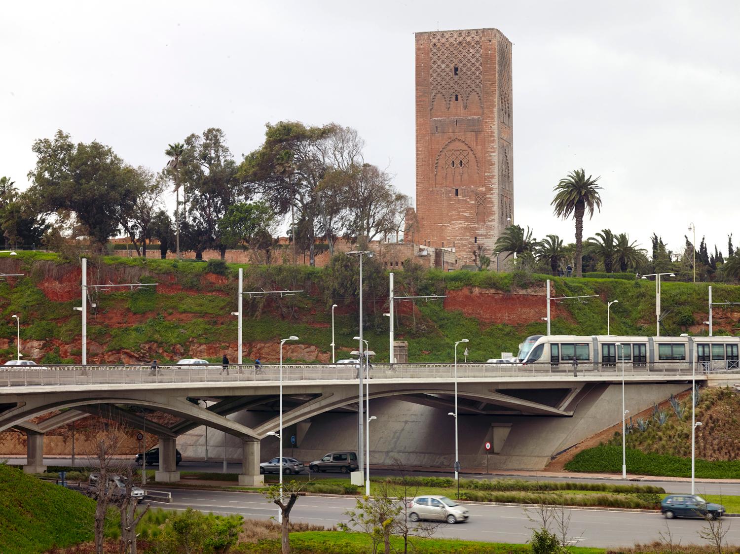 Viaduct with the Hassan II Tower in the background