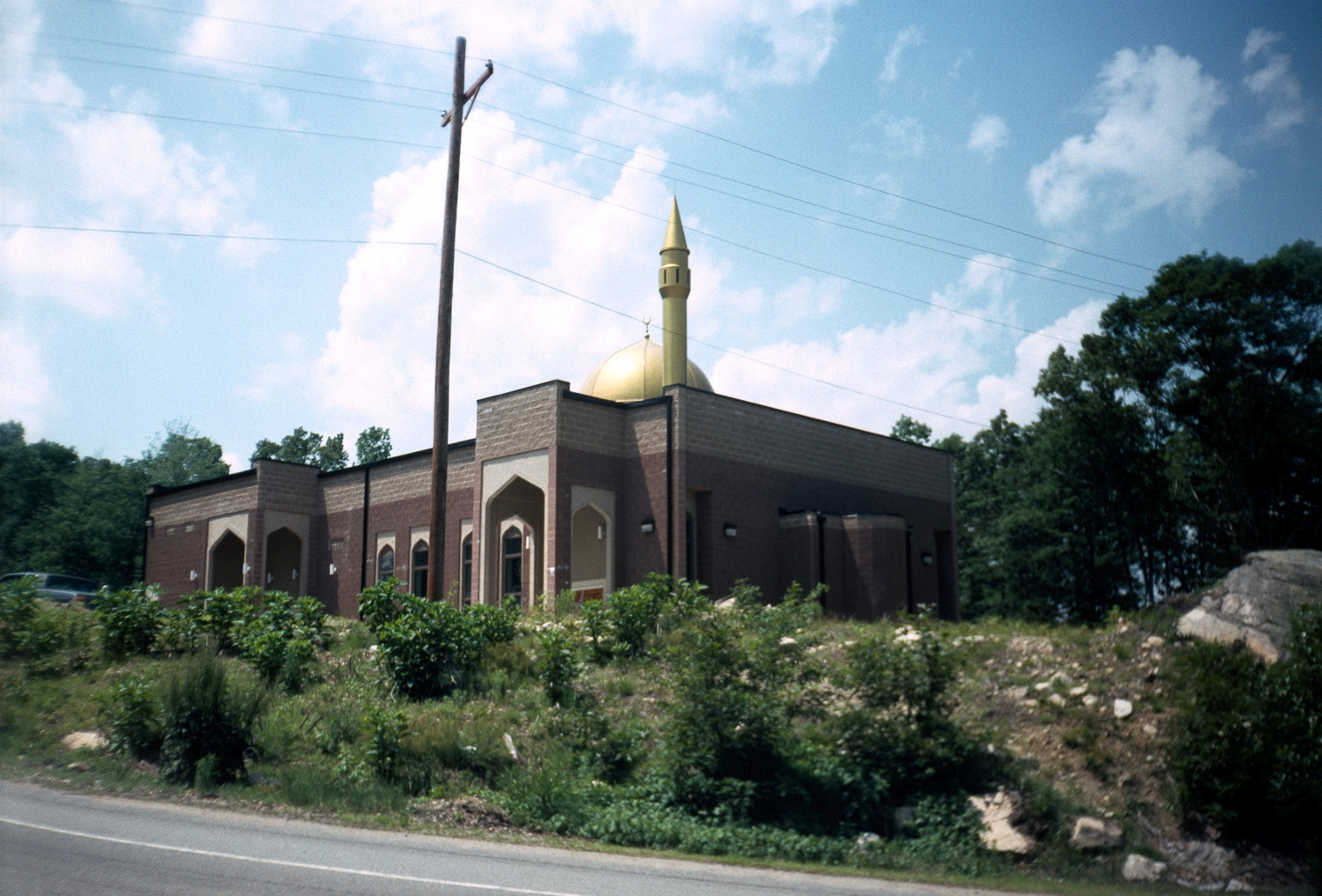 Masjid Al-Islam - View of mosque from road below, looking west