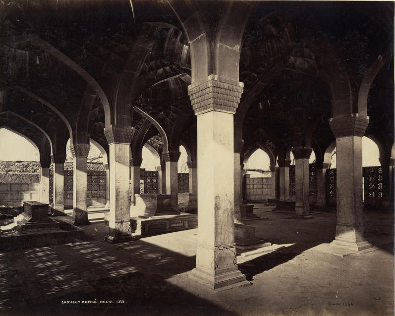Mirza 'Aziz Kotaltash Tomb - 19th century image of the interior of Chausath Kambha