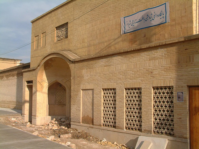 Western facade of Nassir al-Molk Mansion. An urban billboard for demonstration of spaces behind this facade which were cut and removed by the street 