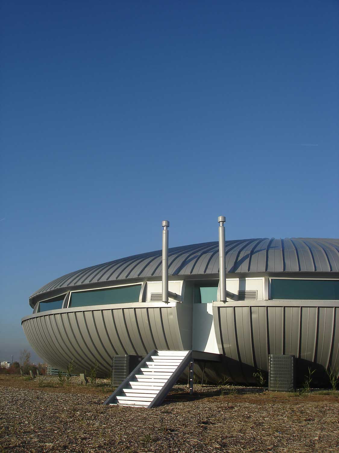 View of the exterior of the METU Science and Technology Museum after completion.