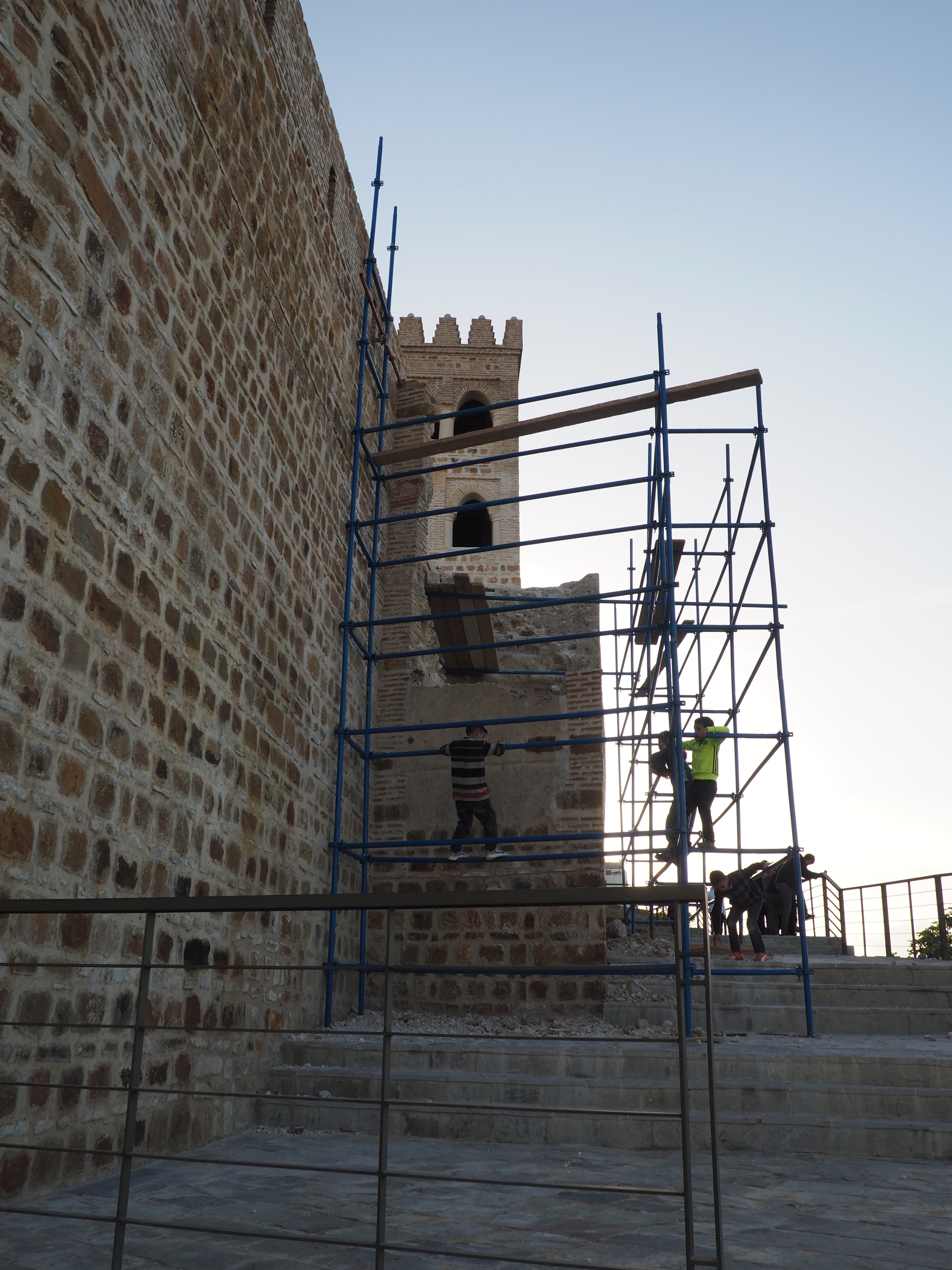 Qasba Tanja - <p>View of the north wall and tower during reconstruction</p>