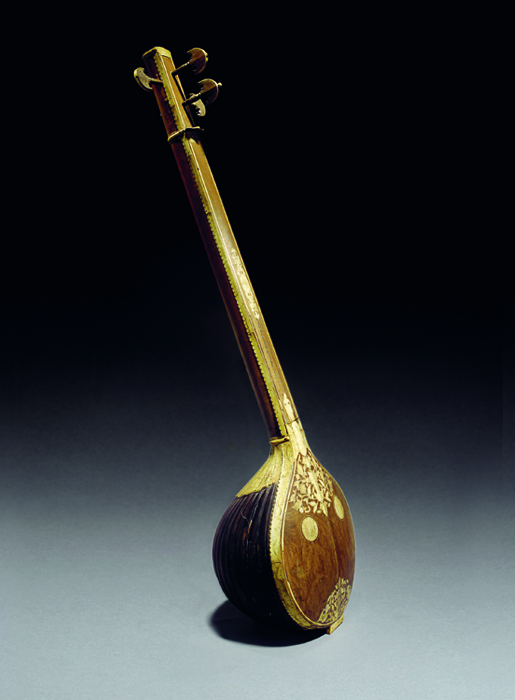 Tambura (Tampura), (India); teak wood, a calabash, metal and bone (Mughal, circa 1800)