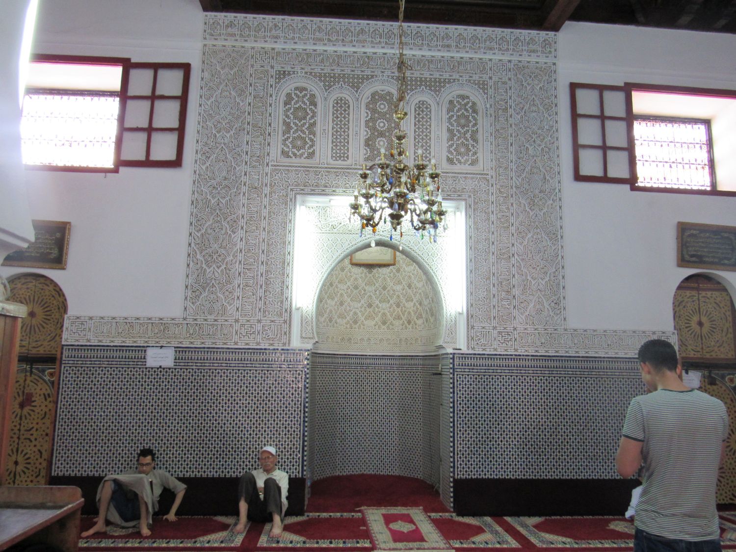 Interior view, mihrab and qibla wall with elaborate stucco decoration