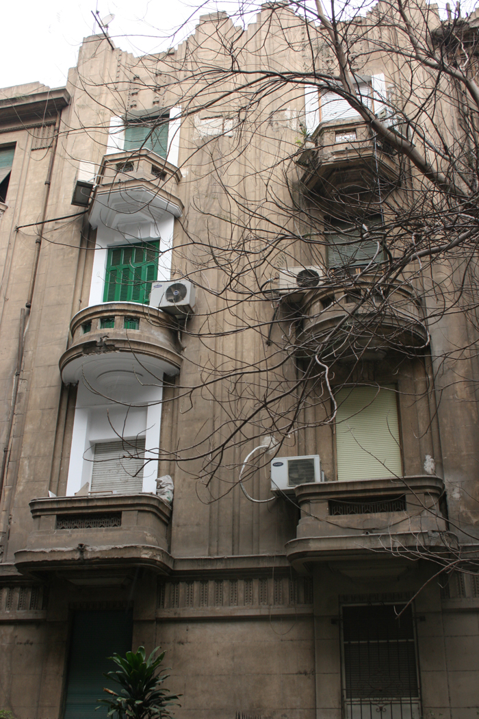 Differing shapes and sizes of balconies on each floor