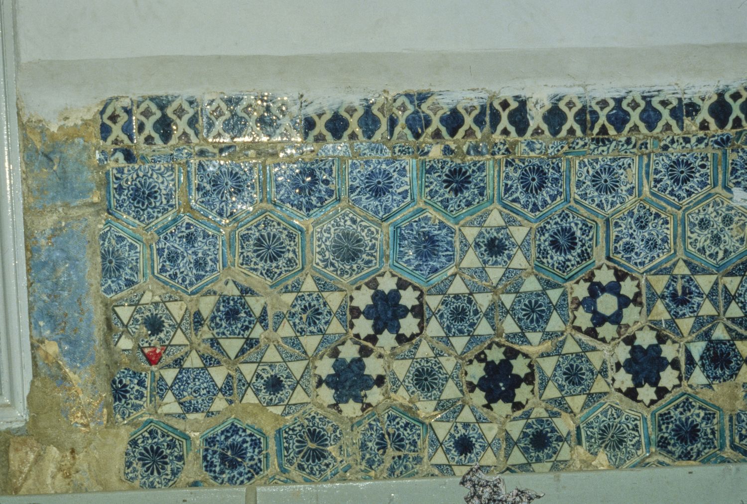 Mosque: view of tile revetment.