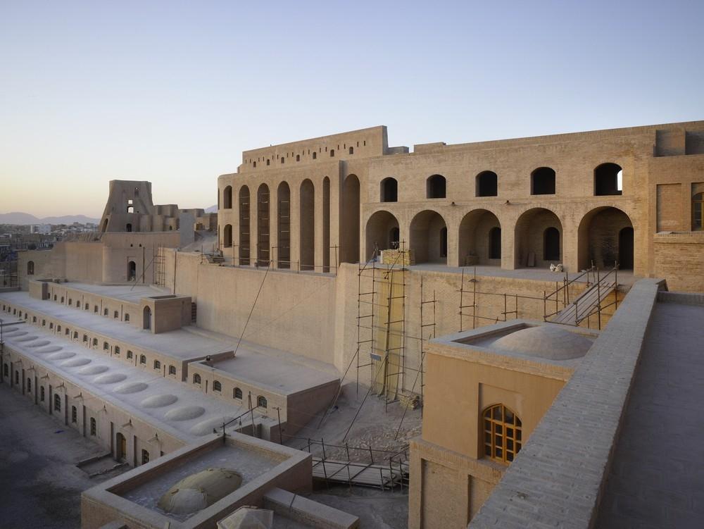 Citadel of Herat Restoration - Exterior view, facade and scaffolding