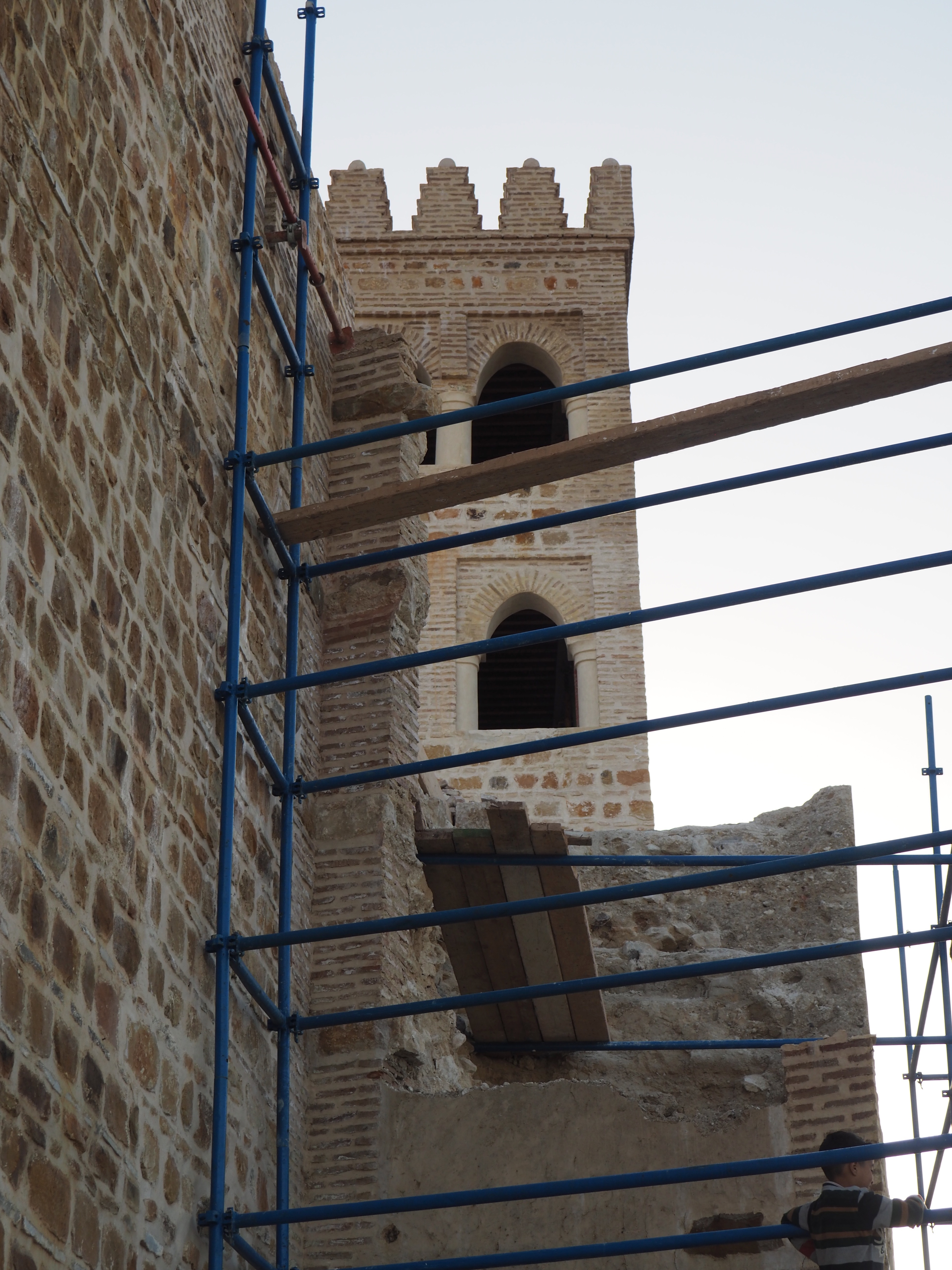 <p>View from the stairs of the tower during reconstruction</p>