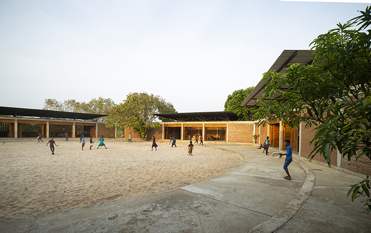 <p>Children have ample room to play in the spacious circular courtyard, which also acts as the circulation space between the five pavilions.&nbsp;</p>