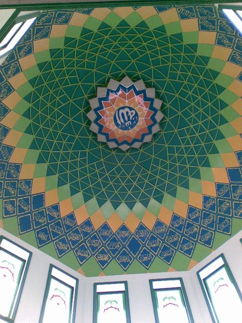 Ar Rahmah Mosque - Baitul Mukminin ceiling work, Rawamangun, Center Jakarta