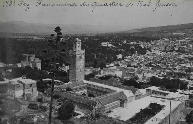 Bab Guissa Mosque and Madrasa - View overlooking Bab Guissa mosque and Bab Guissa quarter / "Fez, Panorama du quartier de Bab-Guissa"