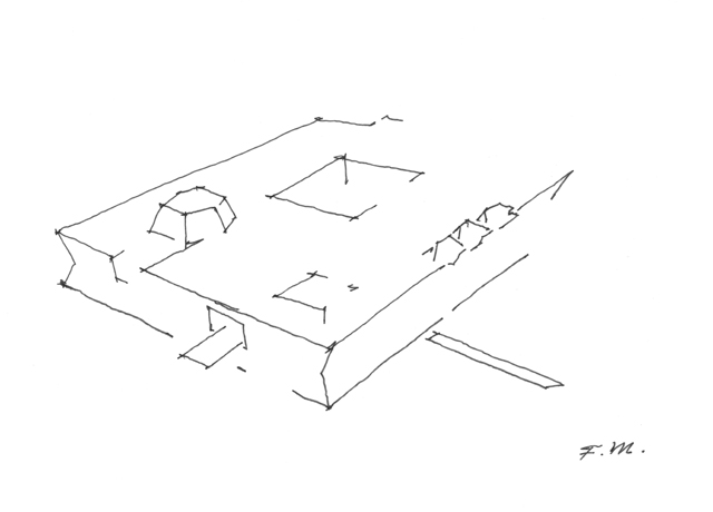 Conceptual sketch of the project by Fumihiko Maki