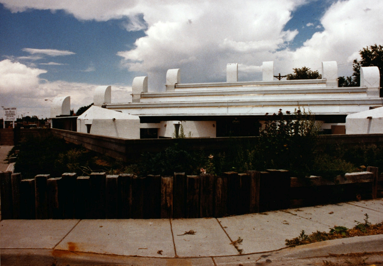 Exterior view, showing stepped roof