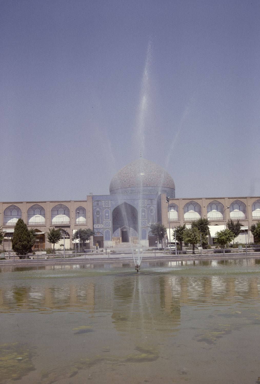 View across square facing east toward the facade of Masjid-i Shaykh Lutf-Allah.