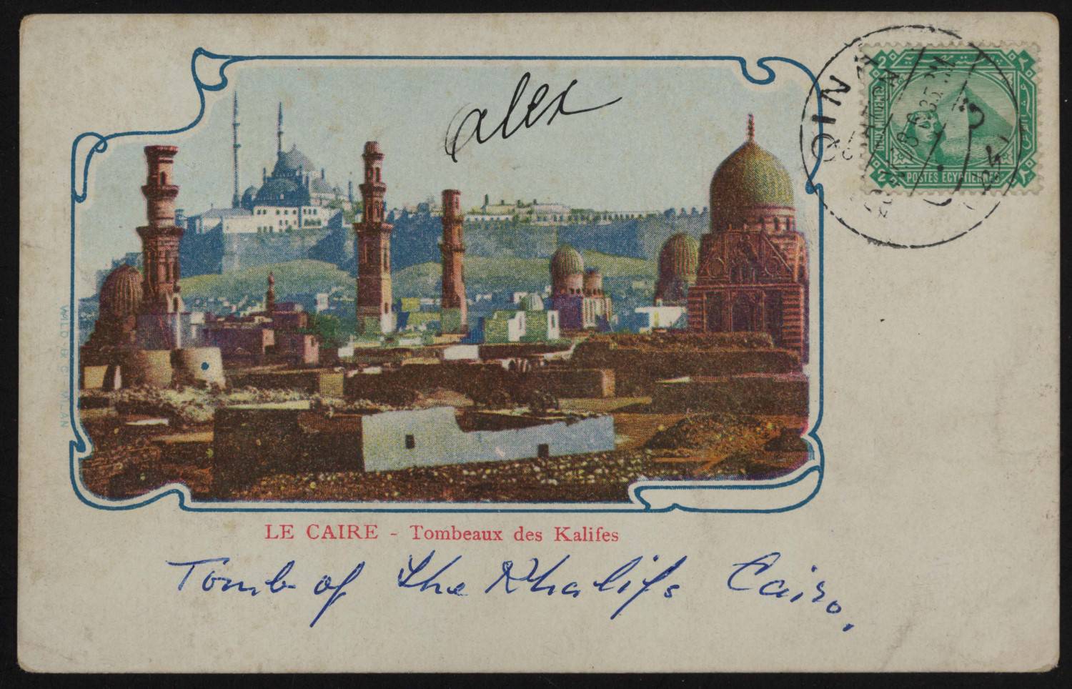 Postcard of tomb of Khalifs Cairo