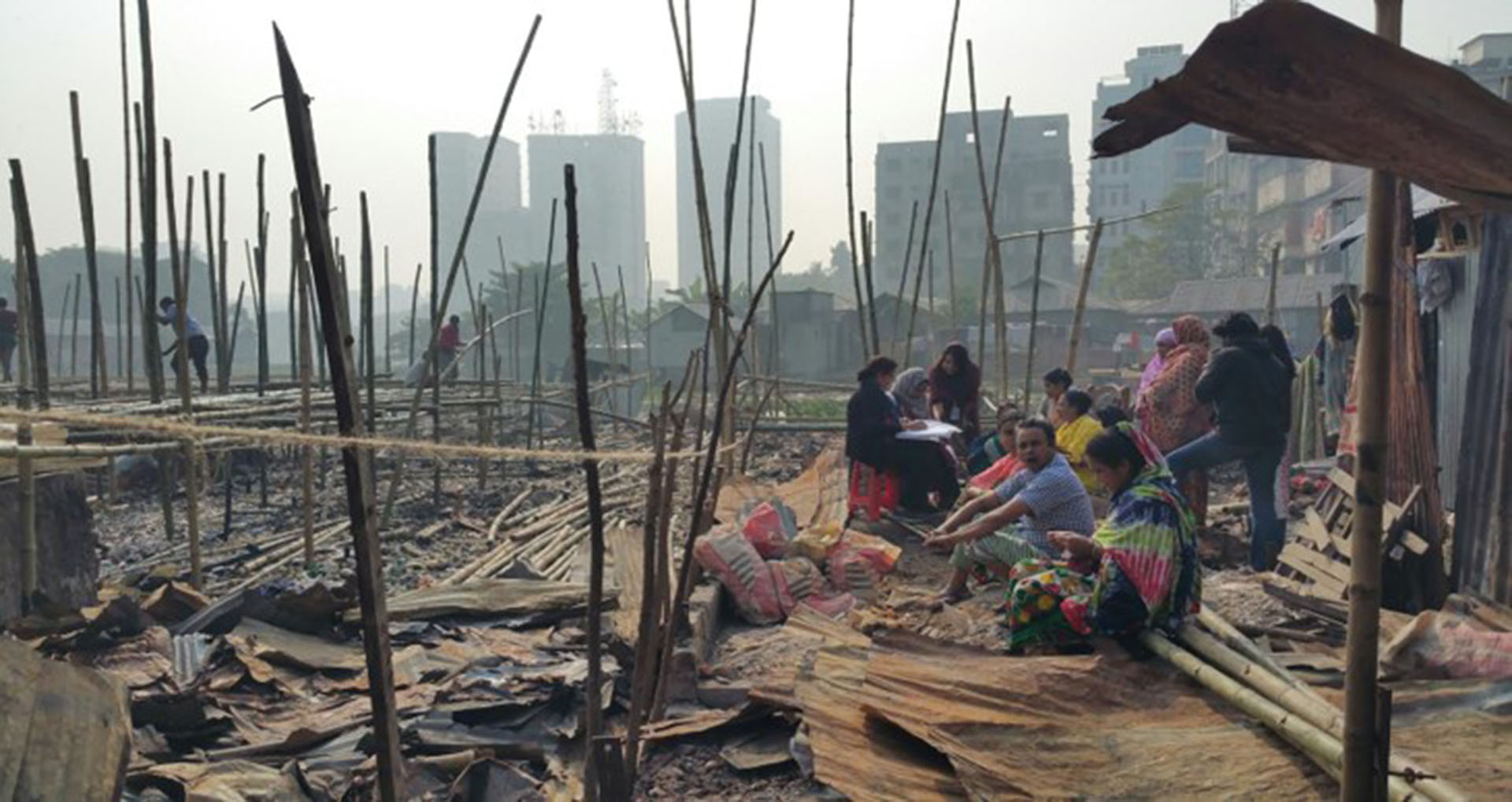 <p>Saat-tola slum after the devastating fire</p>