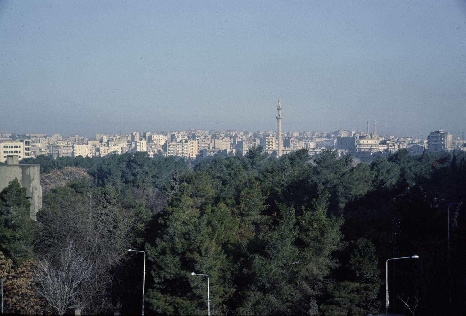 View over Aleppo Public Park in Aleppo, Syria.