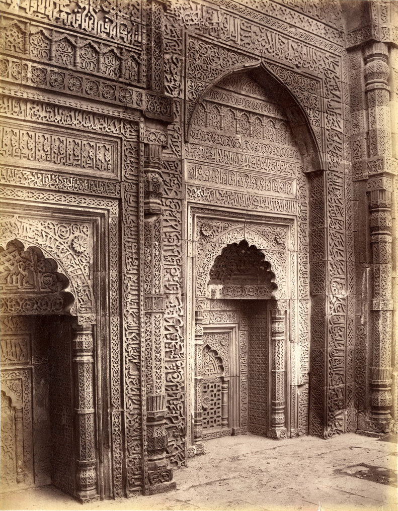 19th century image of Shams-ud-din Iltutmish Tomb, Qutub Minar 