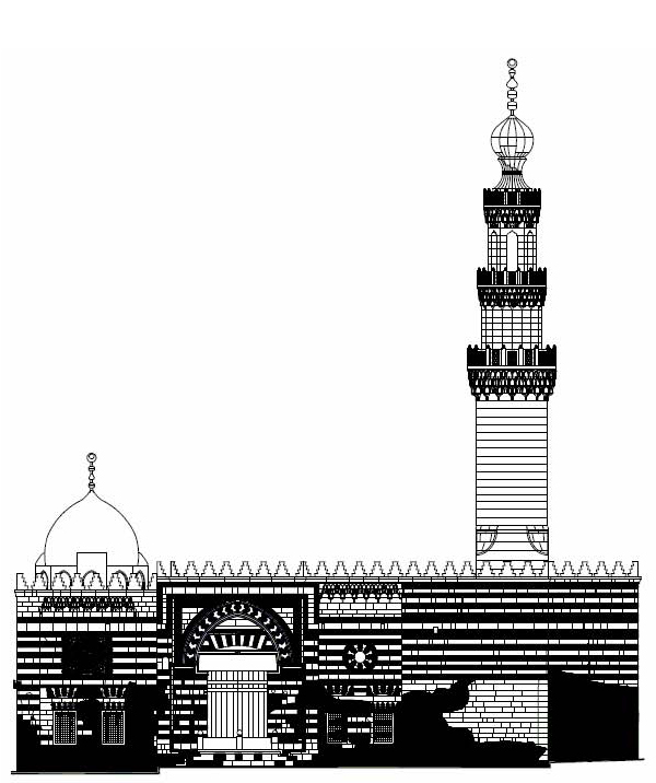 Drawing, elevation of the mosque