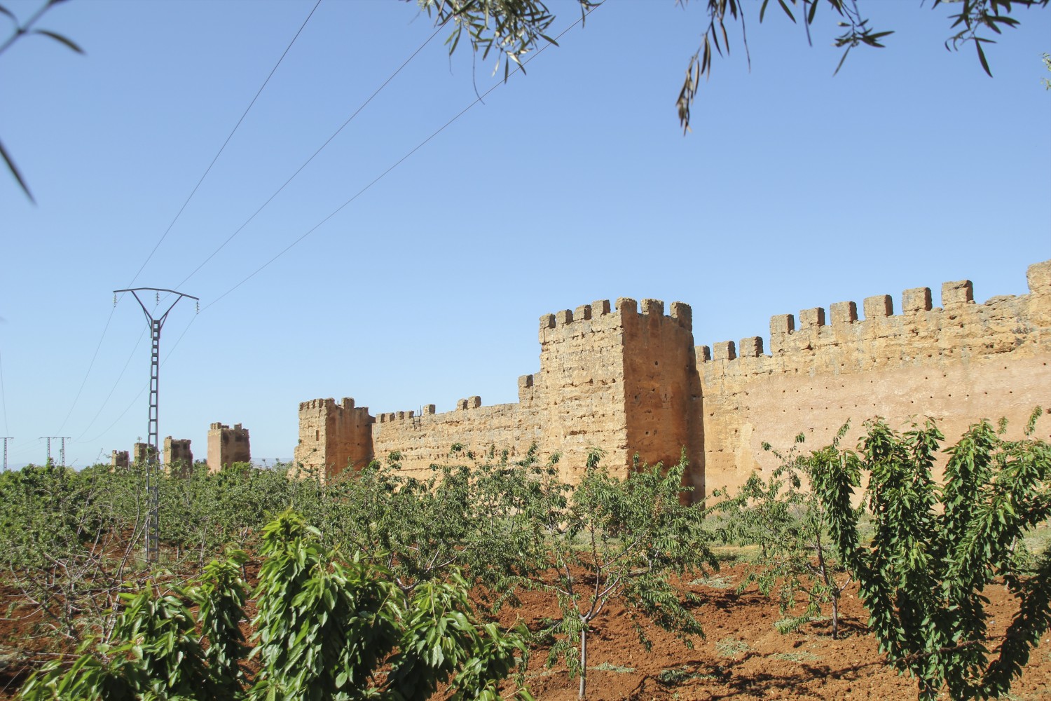 <p>View of north-west walls showing square towers</p>