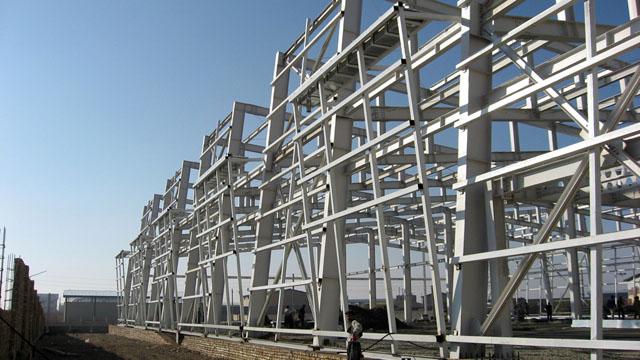 Structural wire frame during construction