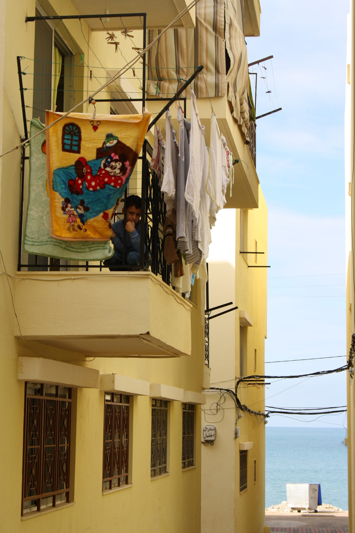 View of a balcony on the seafront neighborhood