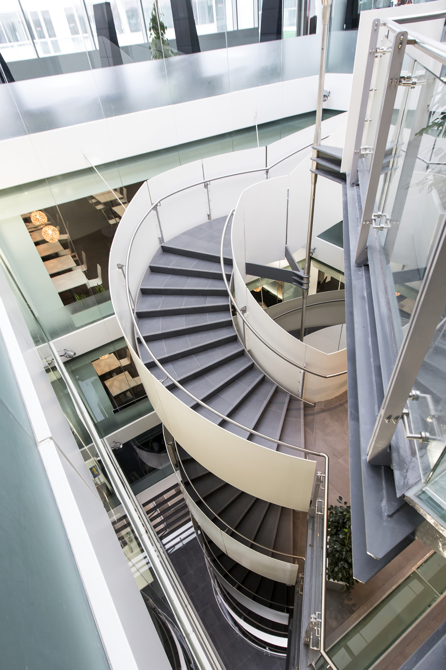 The central staircase at the heart of the project  