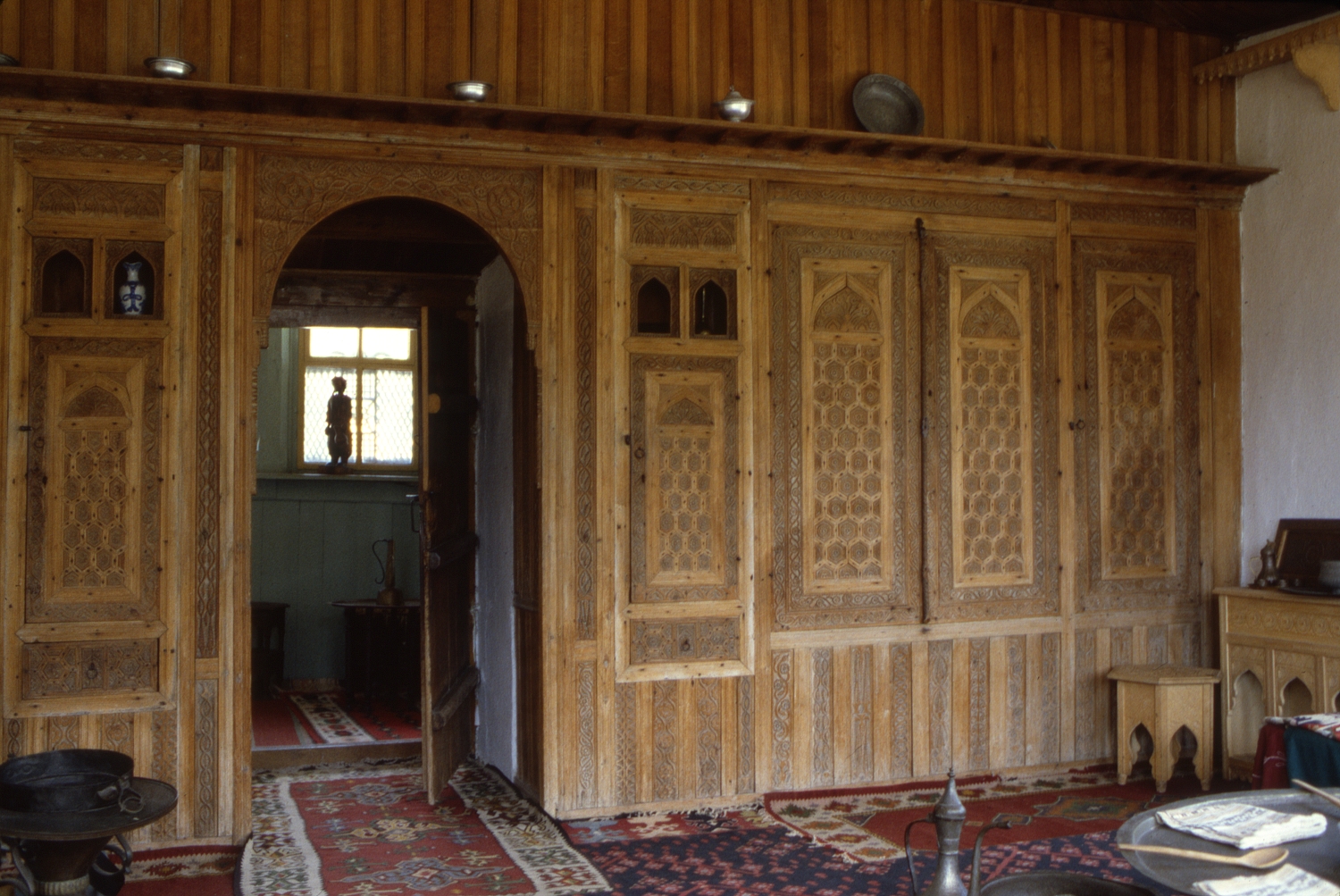 Interior view of the larger čardak, view of cabinetry