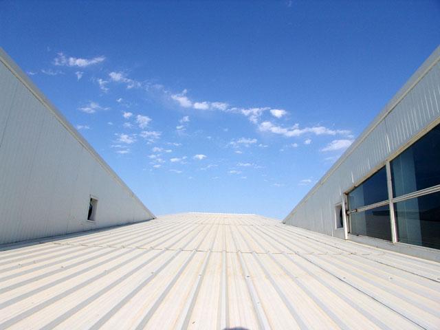 Outside view of the production plant roof